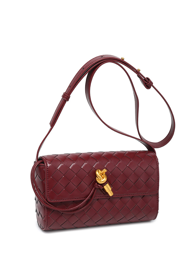 VITTORIA™ | BOLSO DE LUJO ENTRELAZADO CON CIERRE DORADO