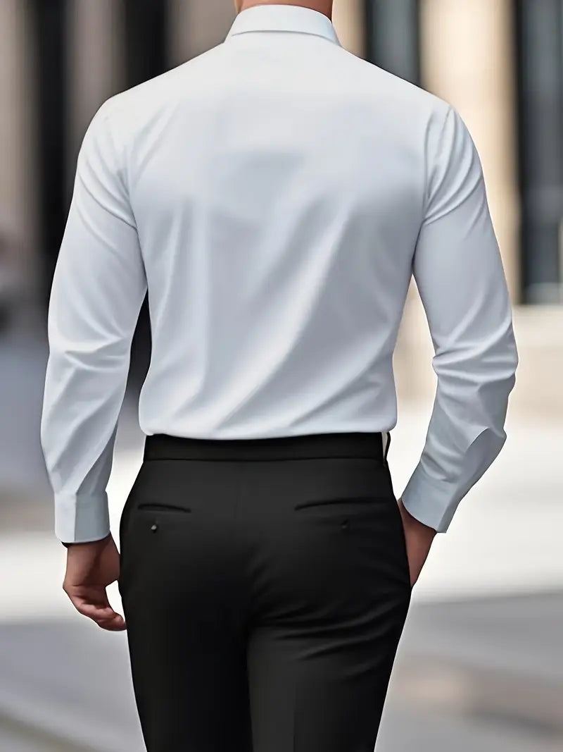 ROMA™ | CAMISA DE LUJO AJUSTADA DE MANGA LARGA