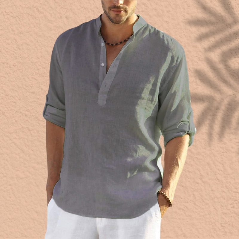 Camisa de Lino Estilo Casual