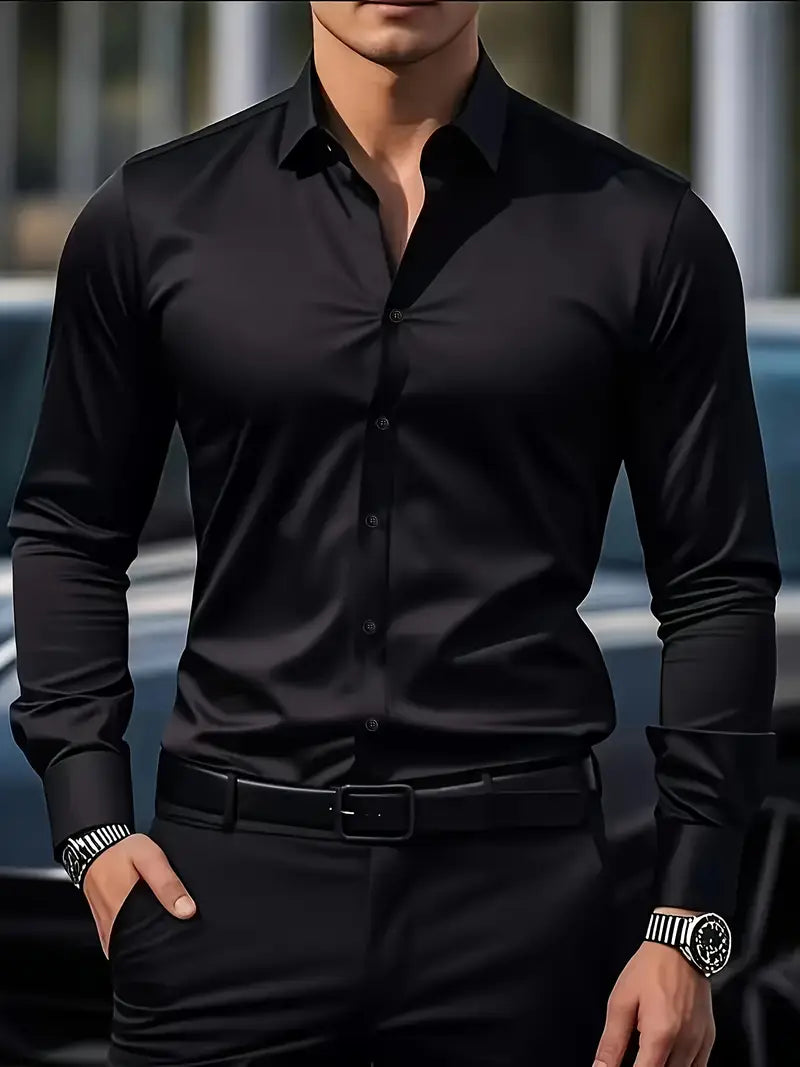 ROMA™ | CAMISA DE LUJO AJUSTADA DE MANGA LARGA