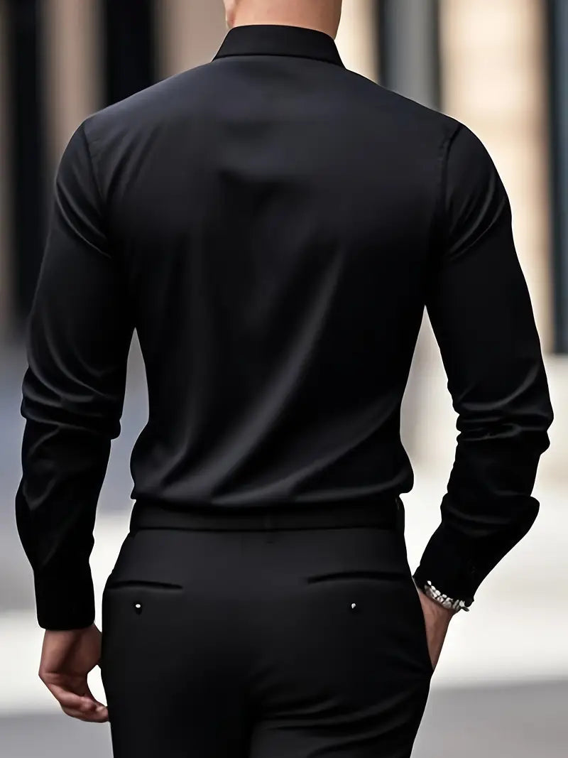 ROMA™ | CAMISA DE LUJO AJUSTADA DE MANGA LARGA