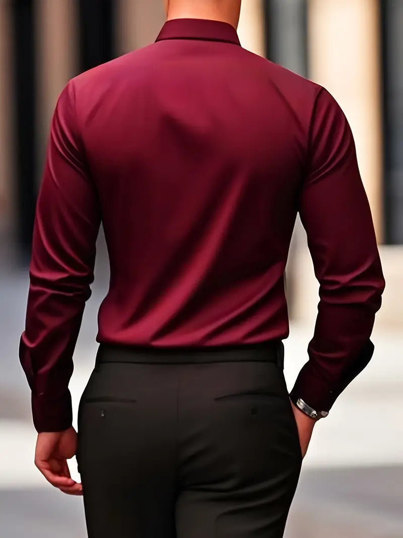 ROMA™ | CAMISA DE LUJO AJUSTADA DE MANGA LARGA