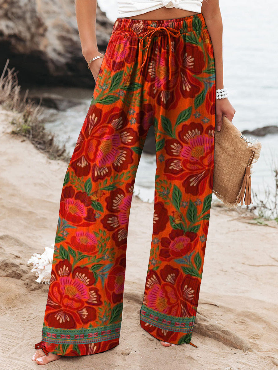 BAHÍA BOHO™ | PANTALÓN AMPLIO ESTILO FLORAL