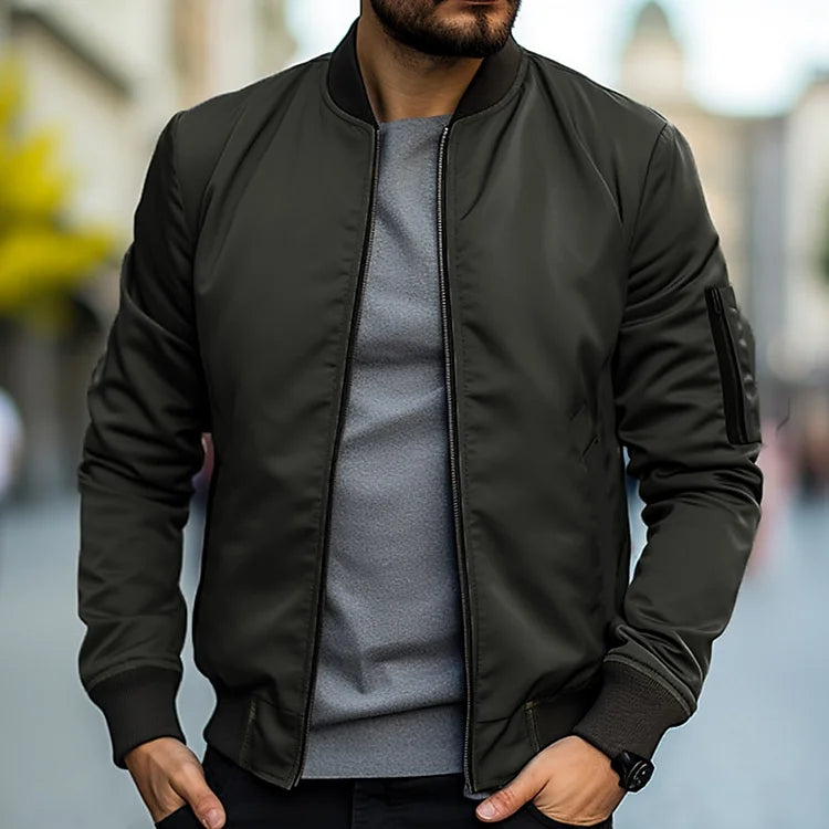 Cazadora Bomber Casual con Cremallera Completa