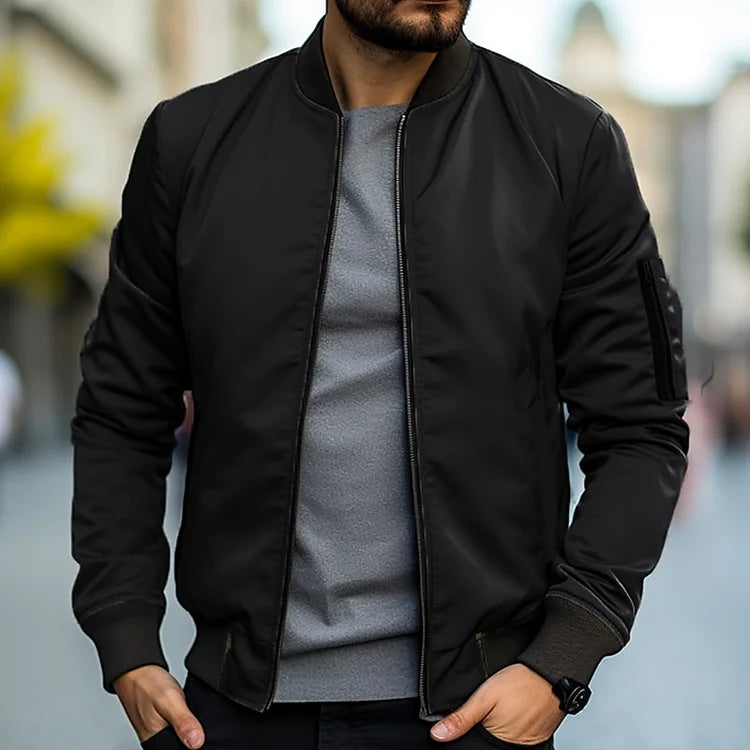 Cazadora Bomber Casual con Cremallera Completa