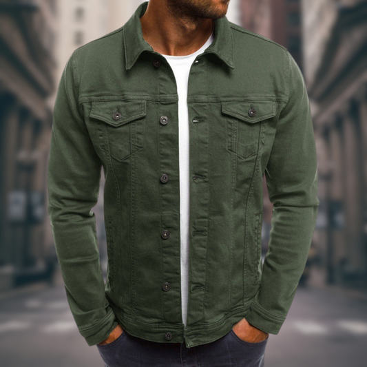 Chaqueta Denim Clásica con Cierre de Botones