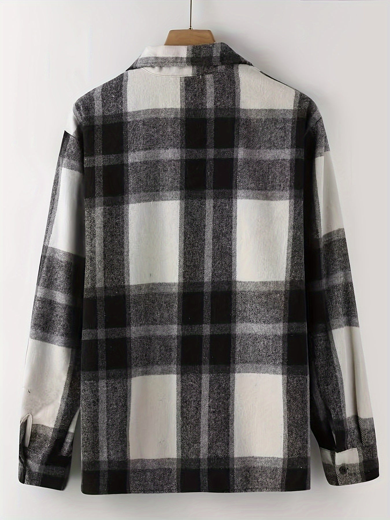 Sobrecamisa Casual de Cuadros con Bolsillos Frontales