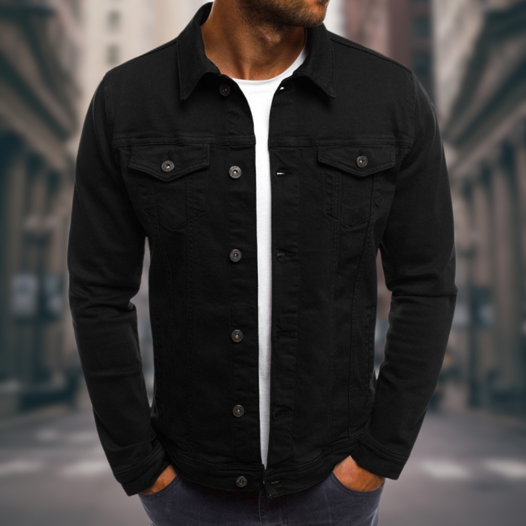 Chaqueta Denim Clásica con Cierre de Botones