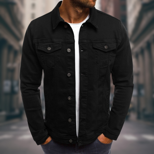 Chaqueta Denim Clásica con Cierre de Botones