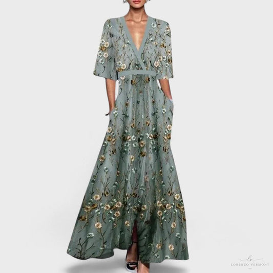 Vestido elegante de encaje bordado