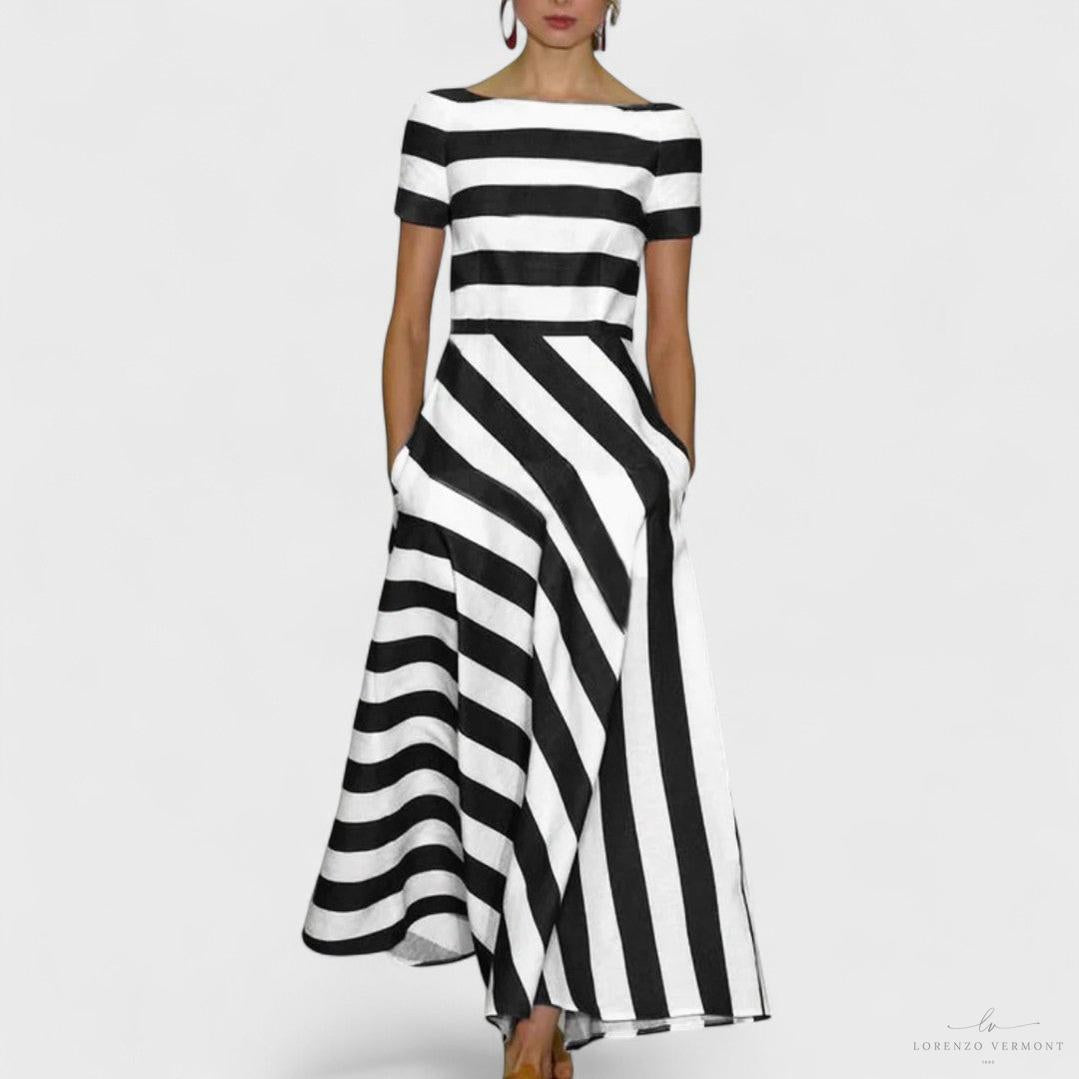 Vestido Maxi Rayas Estilo Náutico