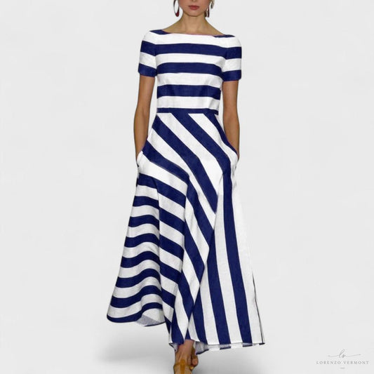 Vestido Maxi Rayas Estilo Náutico
