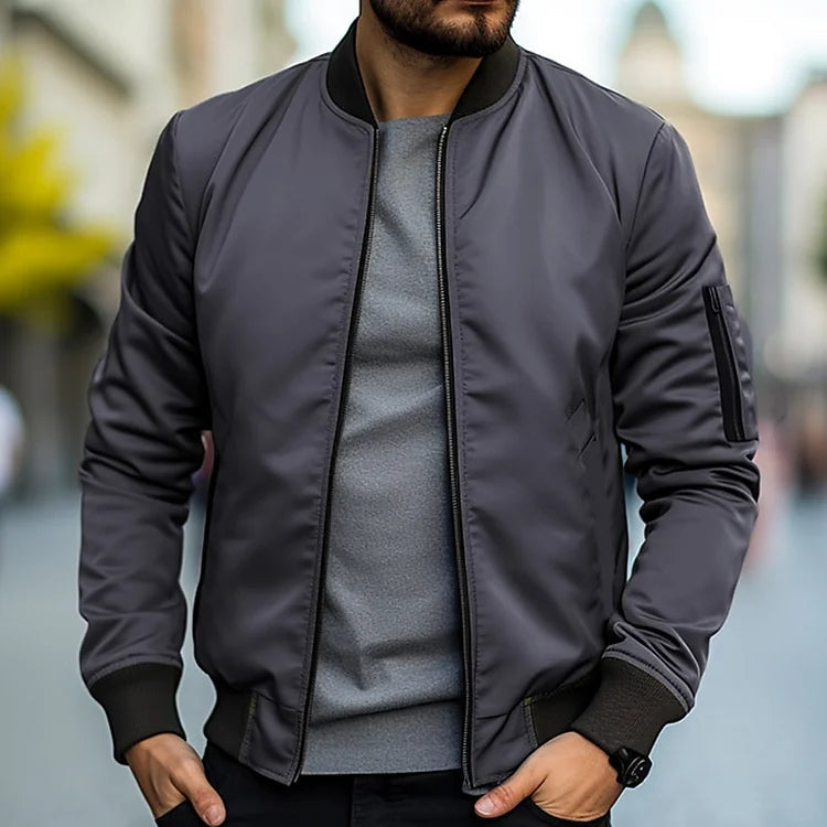 Cazadora Bomber Casual con Cremallera Completa