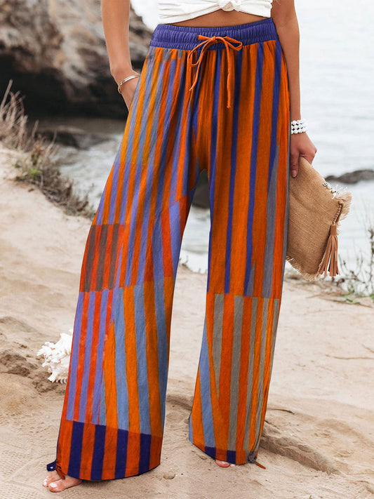 BAHÍA BOHO™ | PANTALÓN AMPLIO RAYAS VERTICALES
