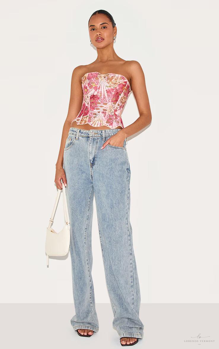 Top Corset Blanco de Encaje Floral – Estilo Elegante y Sexy