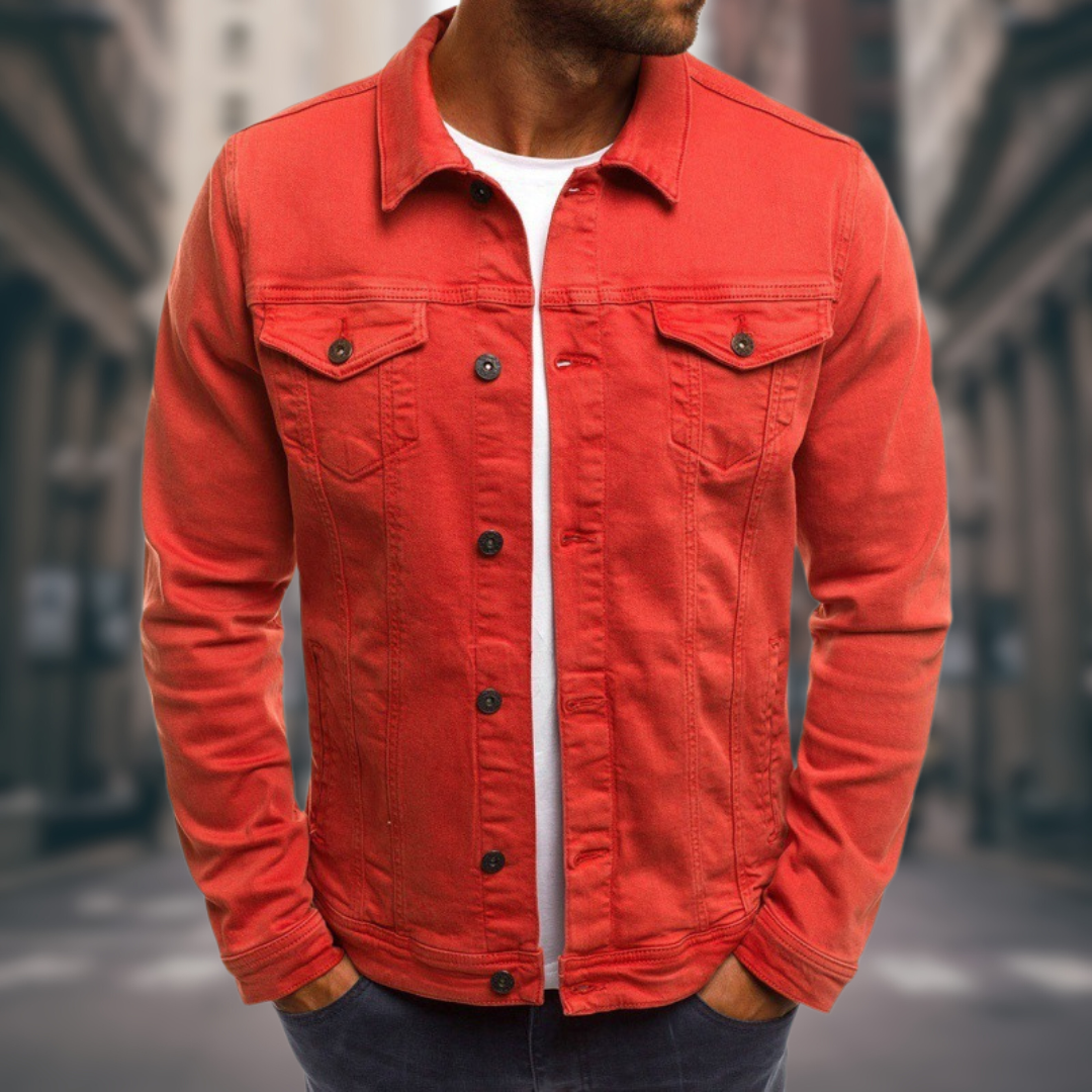 Chaqueta Denim Clásica con Cierre de Botones