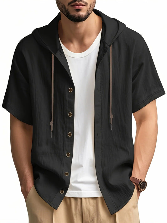Camisa con Capucha y Botonera Frontal