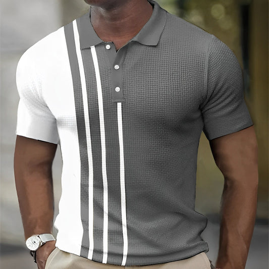 Polo Bicolor con Rayas Verticales