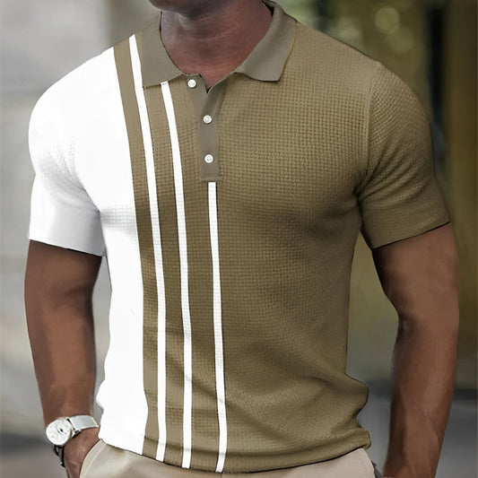 Polo Bicolor con Rayas Verticales