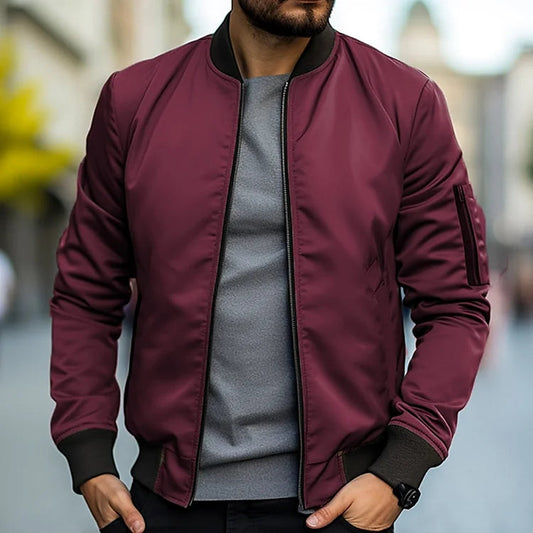 Cazadora Bomber Casual con Cremallera Completa
