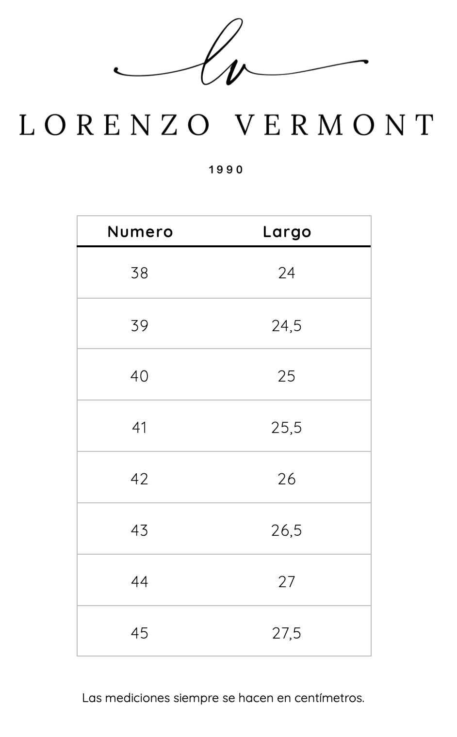 Guía de tallas