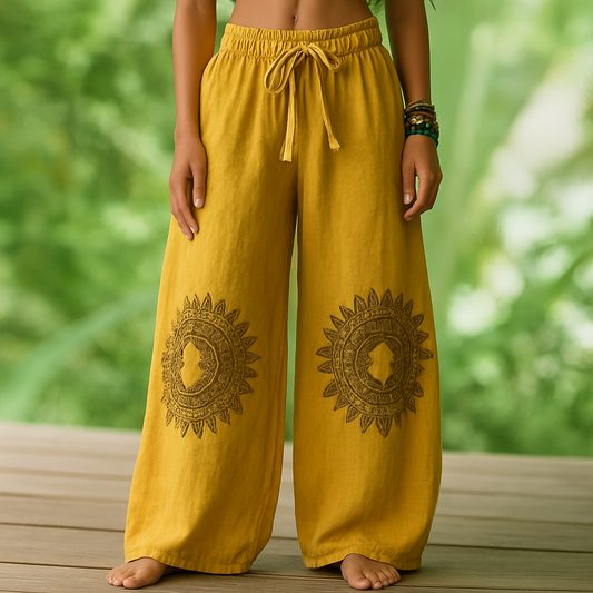 SAGRADA TIERRA™ | PANTALÓN BOHEMIO ÉTNICO