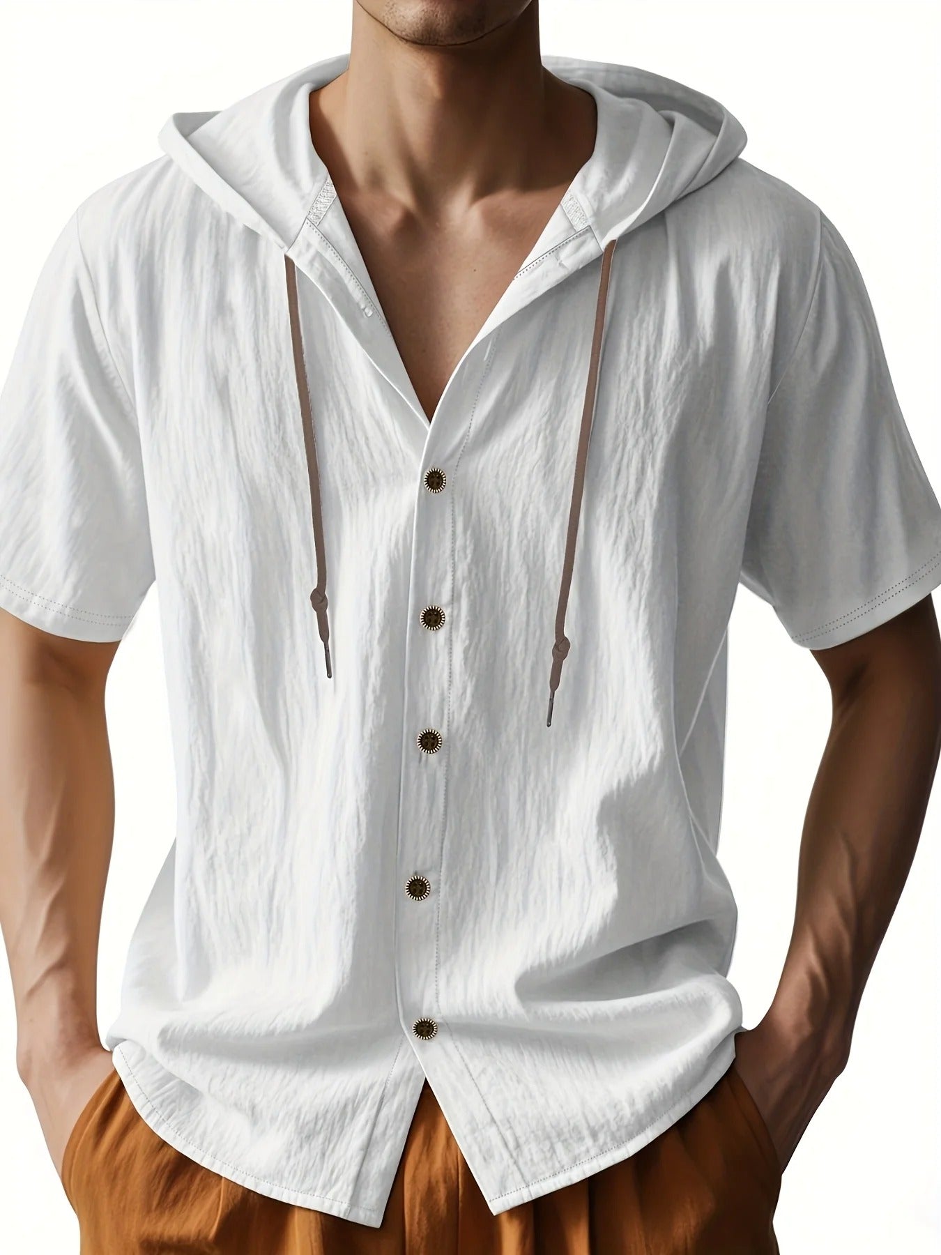 Camisa con Capucha y Botonera Frontal
