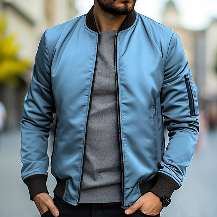 Cazadora Bomber Casual con Cremallera Completa