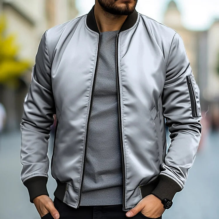 Cazadora Bomber Casual con Cremallera Completa