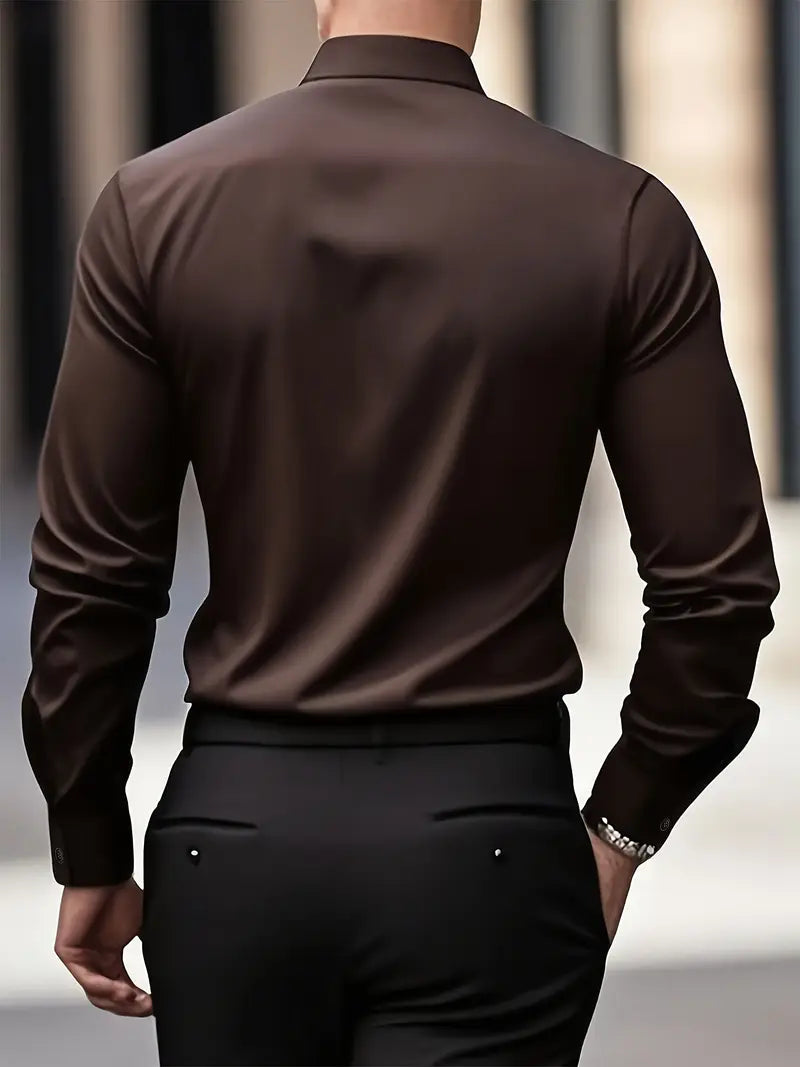 ROMA™ | CAMISA DE LUJO AJUSTADA DE MANGA LARGA