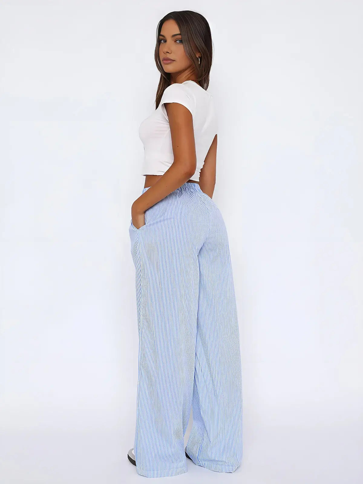 PALAZZO™ | PANTALÓN LIGERO DE RAYAS